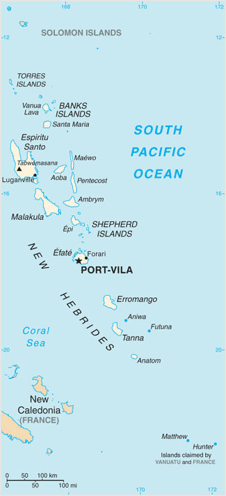 Map of Vanuatu